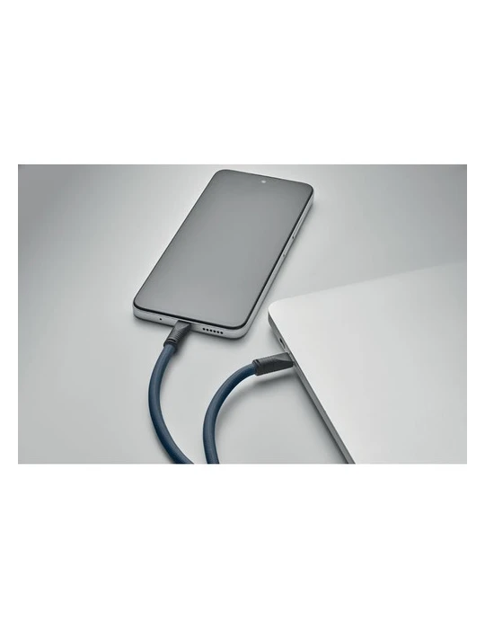 COCHARGE Cordon de charge 60W Matières : PET Couleurs : bleu marine objet publicitaire robuste