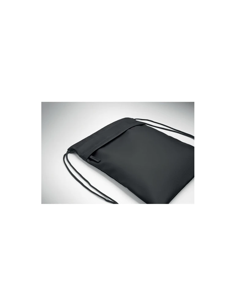 BANGKOK BAG Sac à cordon en 600D RPET Couleurs : noir objet publicitaire robuste