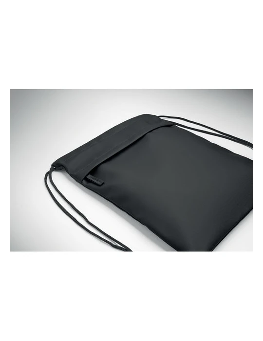 BANGKOK BAG Sac à cordon en 600D RPET Couleurs : noir objet publicitaire robuste