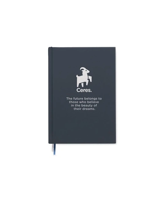 JOURNU Carnet de notes A5 recyclé Matières : papier recyclé Couleurs : bleu marine objet promotionnel éco-responsable