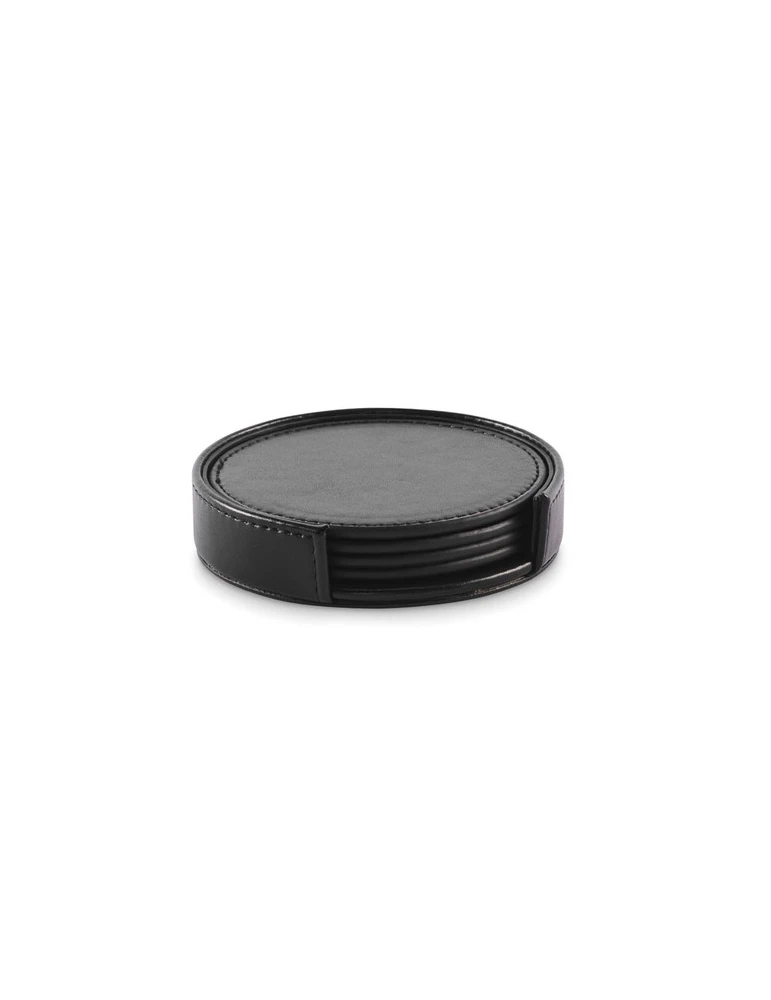 POSA SET Lot de 4 sous-verres en PU Couleurs : noir