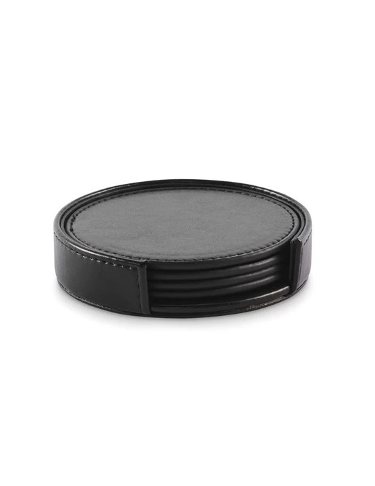 POSA SET Lot de 4 sous-verres en PU Couleurs : noir