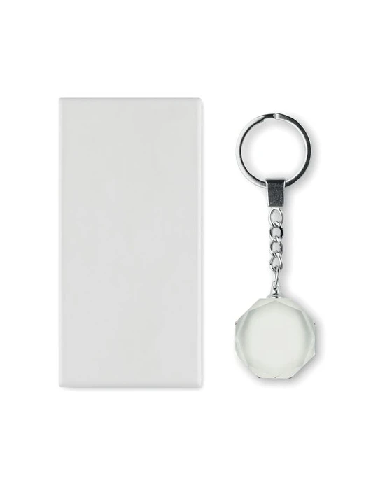 ROUNDWARD Porte-clés rond en verre Matières : verre Couleurs : transparent cadeau entreprise pas cher