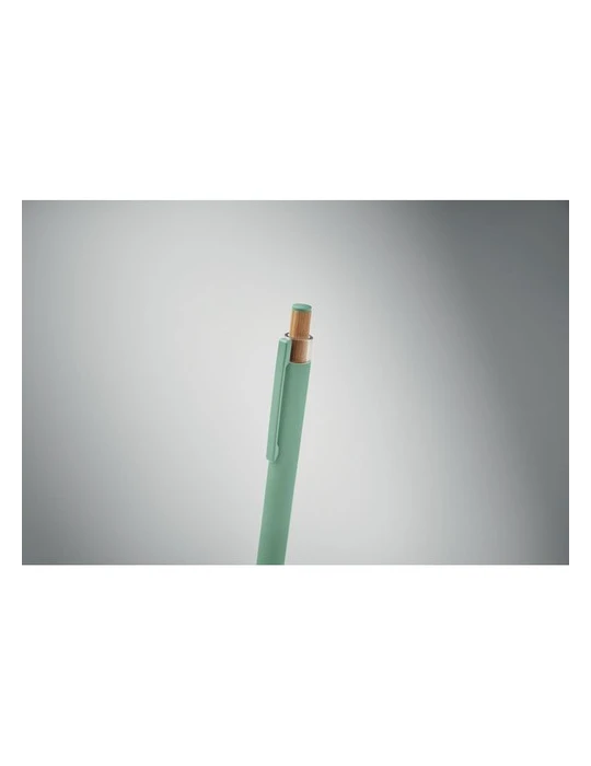 BERGAMO ++ Stylo en aluminium recyclé Couleurs : vert menthe goodies publicitaire événementiel