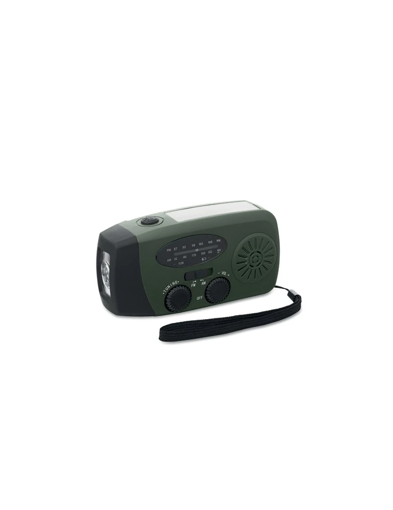 ONDA Radio portable avec torche LED Matières : ABS Couleurs : vert foncé