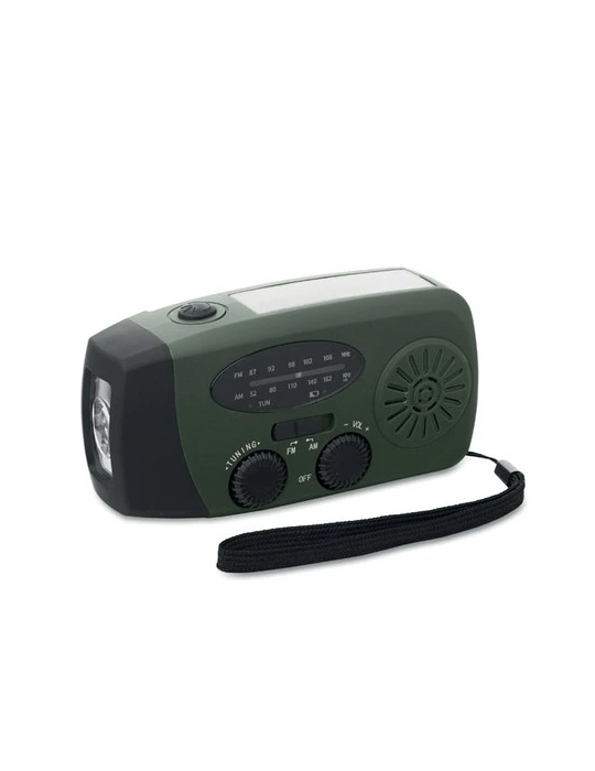 ONDA Radio portable avec torche LED Matières : ABS Couleurs : vert foncé