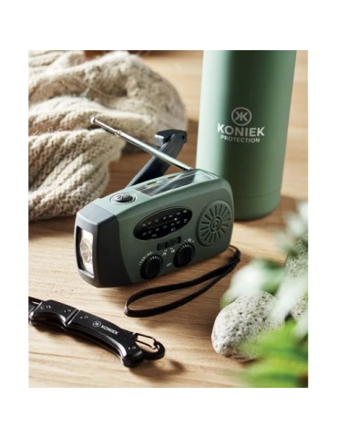 ONDA Radio portable avec torche LED Matières : ABS Couleurs : vert foncé 2