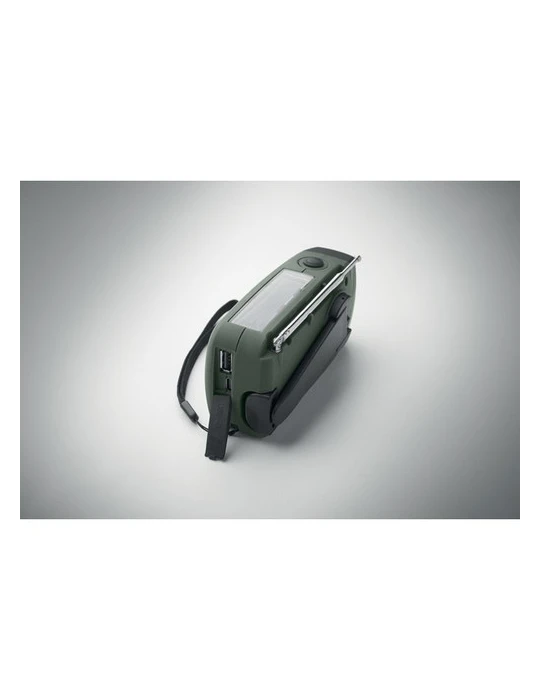 ONDA Radio portable avec torche LED Matières : ABS Couleurs : vert foncé marquage laser ultra précis