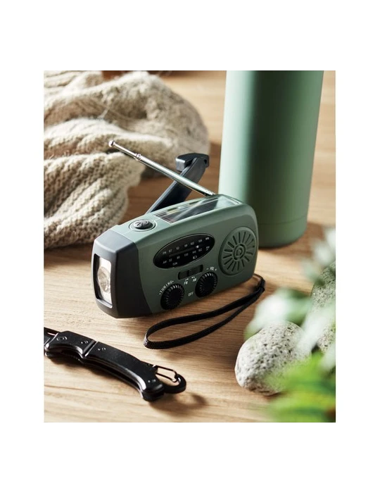 ONDA Radio portable avec torche LED Matières : ABS Couleurs : vert foncé cadeau collaborateur premium