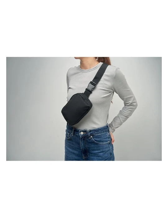 KOROVIN WAIST Sac banane en polyester 210D Couleurs : noir marquage laser ultra précis