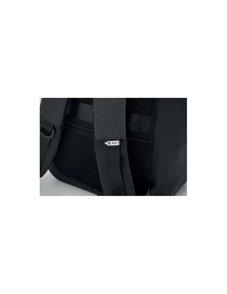 BRENNA Sac à dos ordinateur 300D RPET Couleurs : noir cadeau collaborateur premium