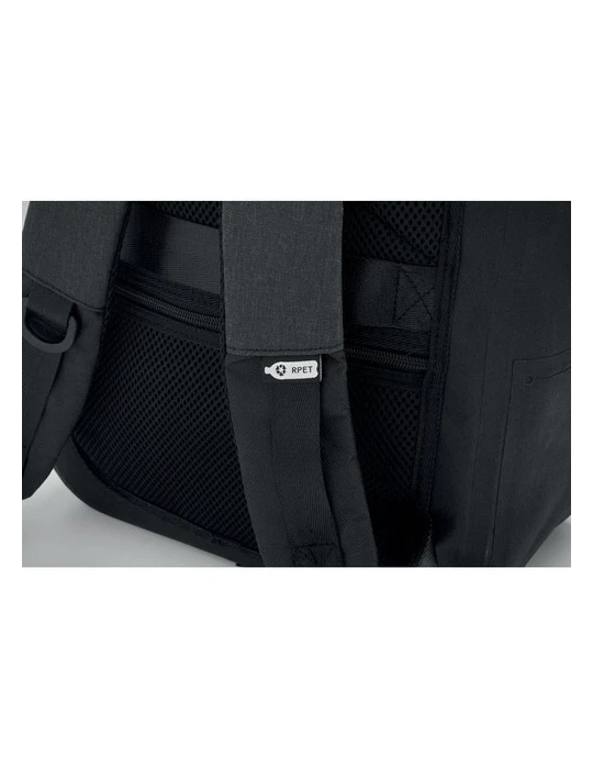 BRENNA Sac à dos ordinateur 300D RPET Couleurs : noir cadeau collaborateur premium