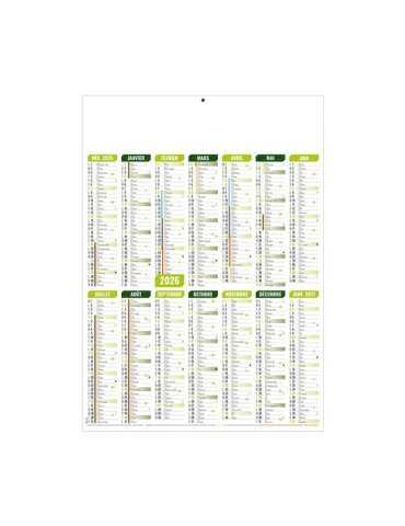 MARIANNE VERT 2026 - MIDI 335 x 430 mm - CC REMBORDE - VERSO FRANCE ROUTIERE - SANS MARQUAGE - IDENTIQUE RECTO VERSO cadeau clie
