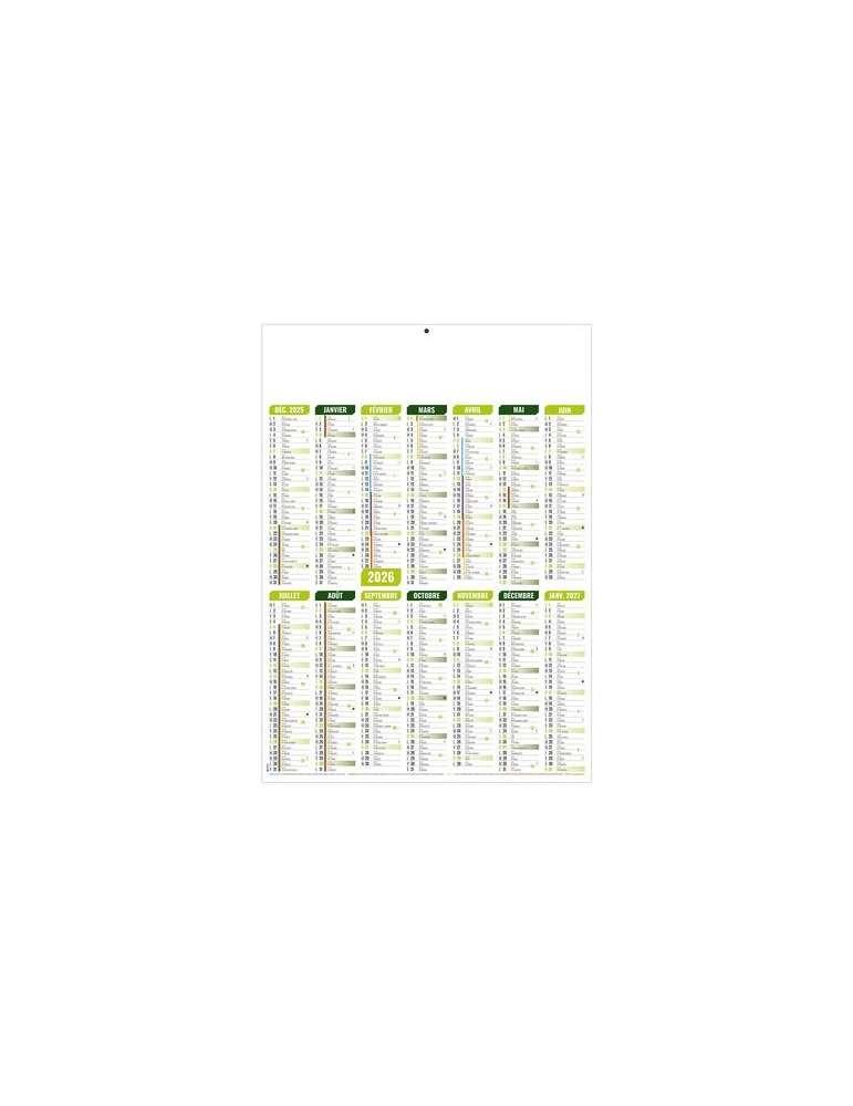 MARIANNE VERT 2026 - MIDI 335 x 430 mm - CC REMBORDE - VERSO FRANCE ROUTIERE - SANS MARQUAGE - IDENTIQUE RECTO VERSO cadeau clie