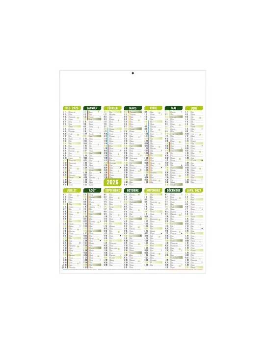 MARIANNE VERT 2026 - MIDI 335 x 430 mm - CC REMBORDE - VERSO FRANCE ROUTIERE - SANS MARQUAGE - IDENTIQUE RECTO VERSO cadeau clie
