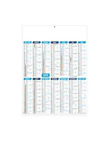 MARIANNE BLEU 2026 - MIDI 335 x 430 mm - CC REMBORDE - VERSO REGIONS - SANS MARQUAGE - IDENTIQUE RECTO VERSO cadeau client origi