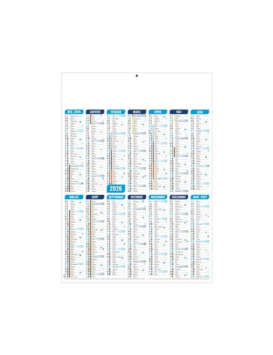 MARIANNE BLEU 2026 - MIDI 335 x 430 mm - CC REMBORDE - VERSO REGIONS - SANS MARQUAGE - IDENTIQUE RECTO VERSO cadeau client origi