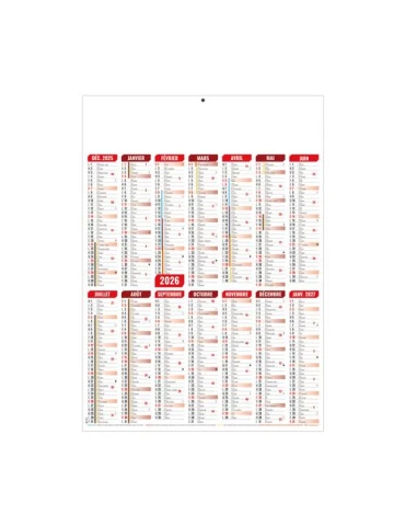 MARIANNE ROUGE 2026 - MIDI 335 x 430 mm - CC REMBORDE - VERSO CUISINE - SANS MARQUAGE - IDENTIQUE RECTO VERSO cadeau client orig