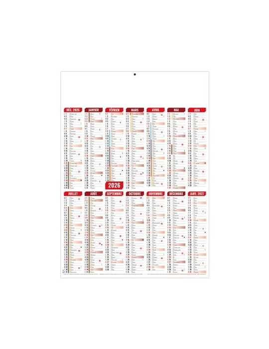 MARIANNE ROUGE 2026 - MIDI 335 x 430 mm - CC REMBORDE - VERSO CUISINE - SANS MARQUAGE - IDENTIQUE RECTO VERSO cadeau client orig