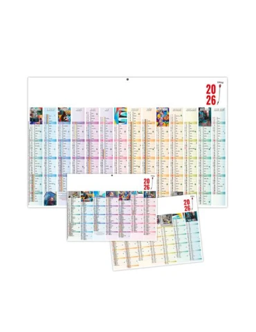 PICTURES 2026 - MAXI 650 x 405 mm - LEGER 400G - DOS FRANCE REGIONS - SANS MARQUAGE - 1 TROU EN TETE