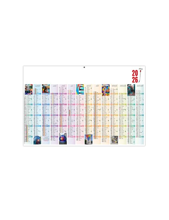 PICTURES 2026 - MAXI 650 x 405 mm - LEGER 400G - DOS FRANCE REGIONS - SANS MARQUAGE - 1 TROU EN TETE