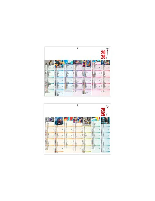 PICTURES 2026 - MAXI 650 x 405 mm - LEGER 400G - DOS FRANCE REGIONS - SANS MARQUAGE - 1 TROU EN TETE