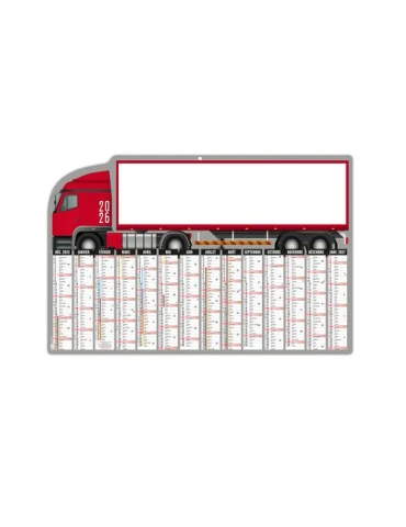CAMION 2026 - MAXI 650 x 405 mm - LEGER 400G - DOS ECOGESTES - SANS MARQUAGE - 1 TROU EN TETE