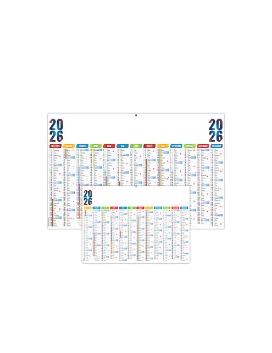 MAXIMILIEN 2026 - MAXI 650 x 405 mm - LEGER 400G - DOS FRANCE REGIONS - SANS MARQUAGE - 1 TROU EN TETE