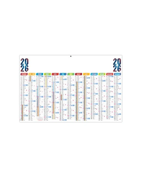 MAXIMILIEN 2026 - MAXI 650 x 405 mm - LEGER 400G - DOS FRANCE REGIONS - SANS MARQUAGE - 1 TROU EN TETE
