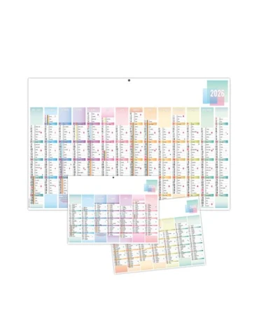 PASTEL 2026 - MAXI 650 x 405 mm - LEGER 400G - DOS VIERGE - SANS MARQUAGE - 1 TROU EN TETE