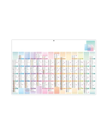 PASTEL 2026 - MAXI 650 x 405 mm - LEGER 400G - DOS VIERGE - SANS MARQUAGE - 1 TROU EN TETE 2