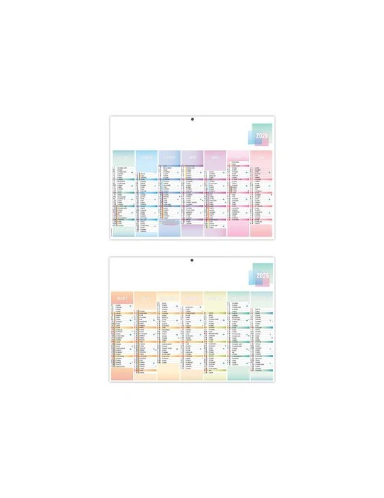 PASTEL 2026 - MAXI 650 x 405 mm - LEGER 400G - DOS VIERGE - SANS MARQUAGE - 1 TROU EN TETE