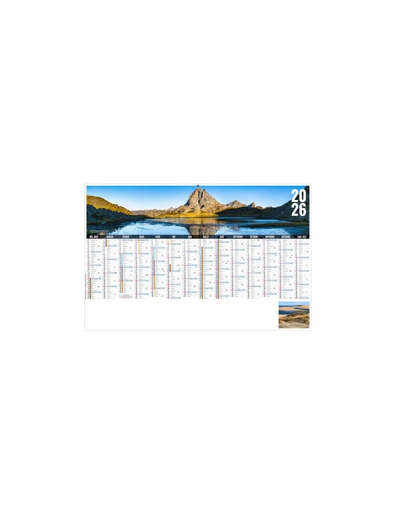LIBRE CHOIX AQUITAIN 2026 - MAXI 650 x 405 mm - LEGER 400G - DOS CUISINE - SANS MARQUAGE - 1 TROU EN TETE