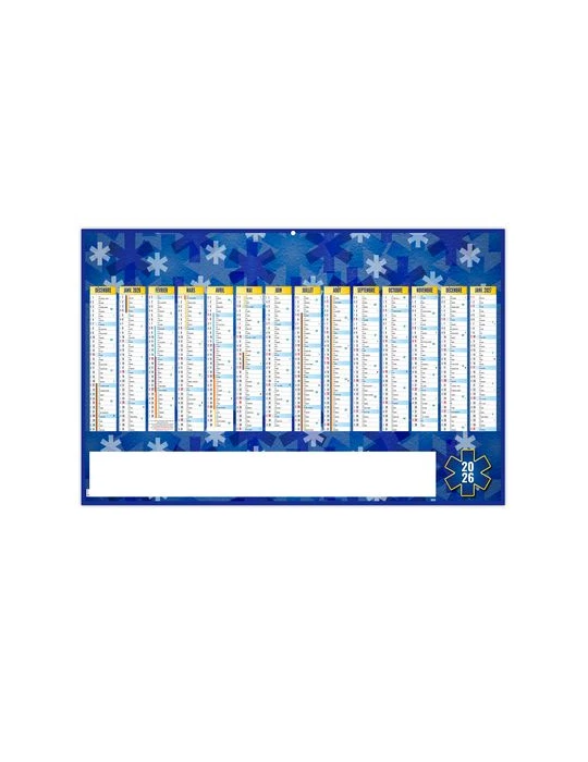 CROIX BLEUE 2026 - MAXI 650 x 405 mm - LEGER 400G - DOS MONDE - SANS MARQUAGE - 1 TROU EN TETE