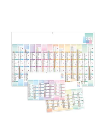 SCO-PASTEL 2026 - MAXI 650 x 405 mm - LEGER 400G - DOS CUISINE - SANS MARQUAGE - 1 TROU EN TETE