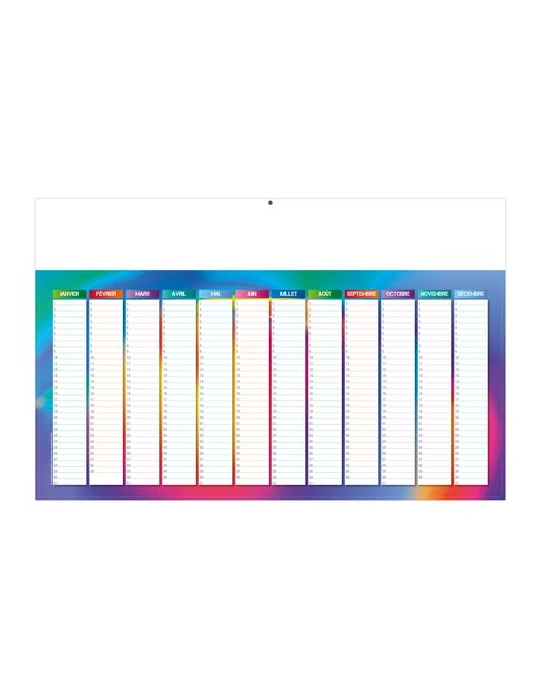 L'EFFAÇABLE 2026 - MAXI 650 x 405 mm - LEGER 400G - DOS BLANC - SANS MARQUAGE - 1 TROU EN TETE