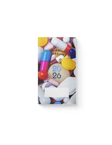 AGENDA ECO POCHE 2026 - THEME PHARMA-1 - 95 x 165 mm - QUINZAINIER 64 PAGES - COUVERTURE 380g QUADRI PAGES 1 ET 4 - PELLICULAGE 