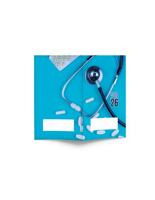 AGENDA ECO POCHE 2026 - THEME PHARMA-1 - 95 x 165 mm - QUINZAINIER 64 PAGES - COUVERTURE 380g QUADRI PAGES 1 ET 4 - PELLICULAGE 