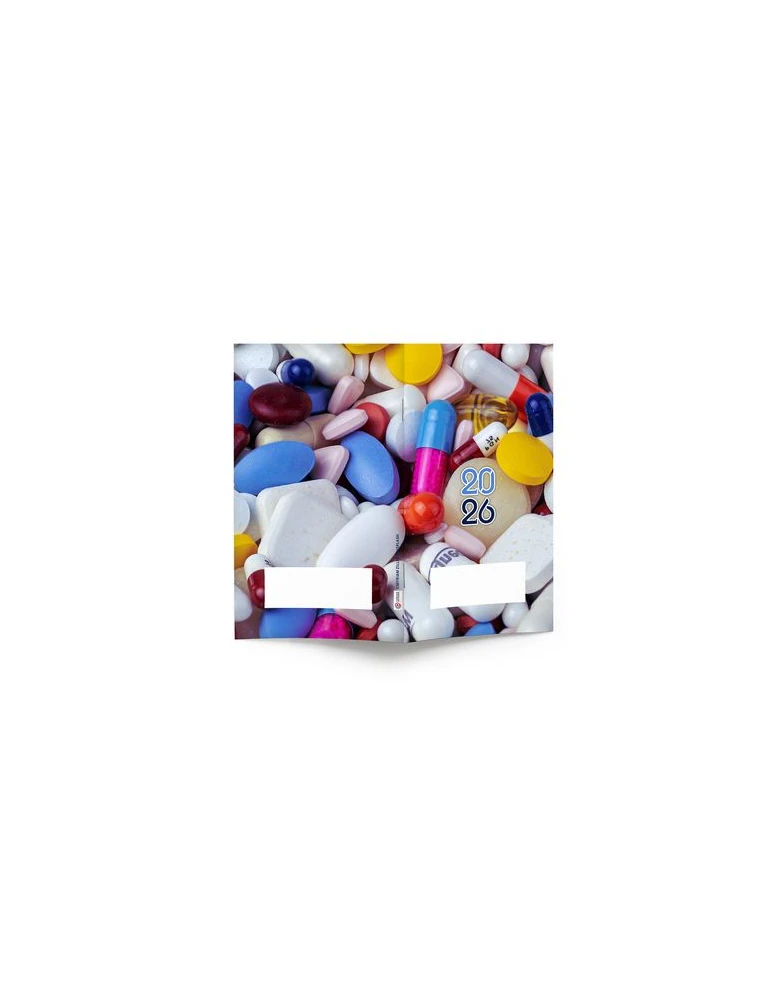 AGENDA ECO POCHE 2026 - THEME PHARMA-1 - 95 x 165 mm - QUINZAINIER 64 PAGES - COUVERTURE 380g QUADRI PAGES 1 ET 4 - PELLICULAGE 