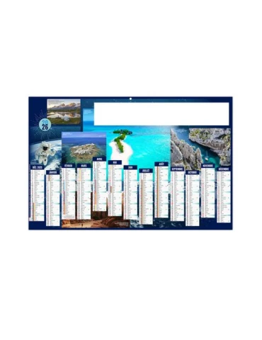 PARADIS TERRESTRES 2026 - MAXI 650 x 405 mm - LEGER 400G - DOS ECOGESTES - SANS MARQUAGE - 1 TROU EN TETE