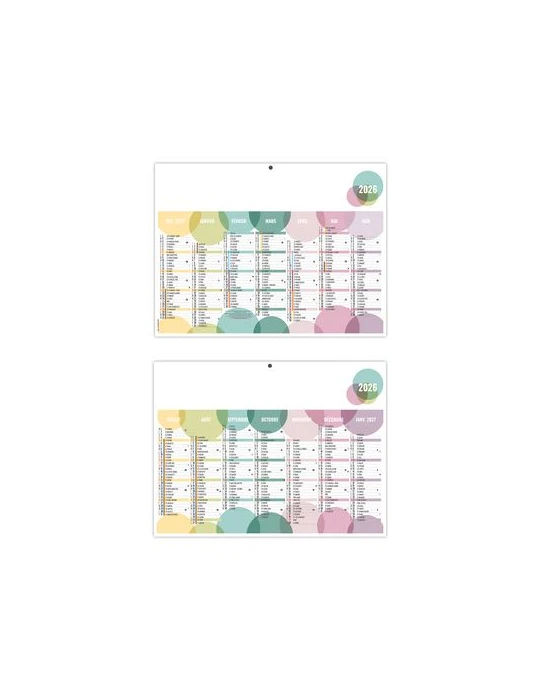 BULLES 2026 - MAXI 650 x 405 mm - LEGER 400G - DOS FRANCE ROUTIERE - SANS MARQUAGE - 1 TROU EN TETE