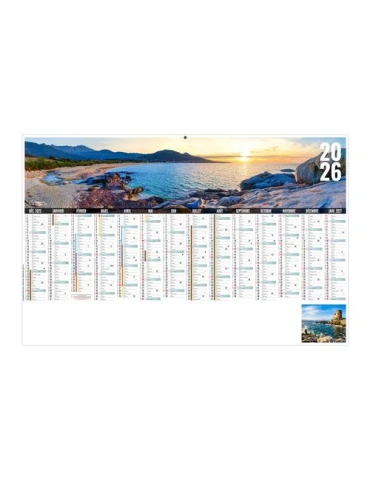 LIBRE CHOIX CORSE 2026 - MAXI 650 x 405 mm - LEGER 400G - DOS CUISINE - SANS MARQUAGE - 1 TROU EN TETE