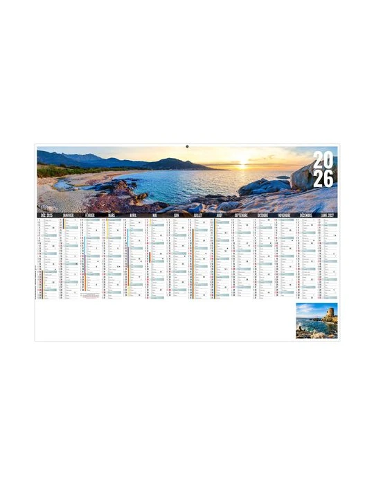 LIBRE CHOIX CORSE 2026 - MAXI 650 x 405 mm - LEGER 400G - DOS CUISINE - SANS MARQUAGE - 1 TROU EN TETE