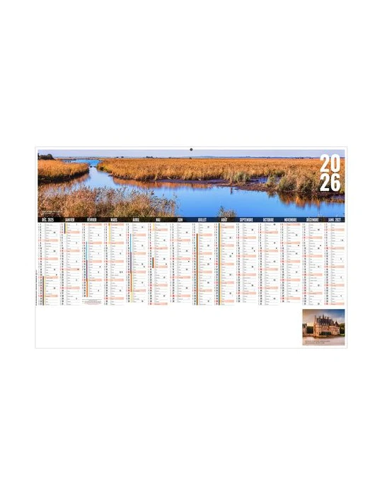 LIBRE CHOIX LIGERIEN 2026 - MAXI 650 x 405 mm - LEGER 400G - DOS ECOGESTES - SANS MARQUAGE - 1 TROU EN TETE