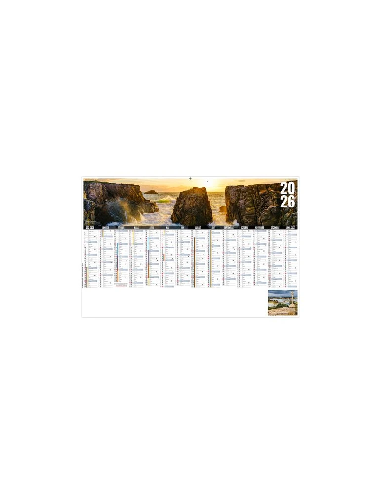 LIBRE CHOIX BRETON 2026 - MAXI 650 x 405 mm - LEGER 400G - DOS CUISINE - SANS MARQUAGE - 1 TROU EN TETE