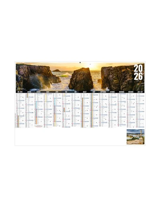 LIBRE CHOIX BRETON 2026 - MAXI 650 x 405 mm - LEGER 400G - DOS CUISINE - SANS MARQUAGE - 1 TROU EN TETE