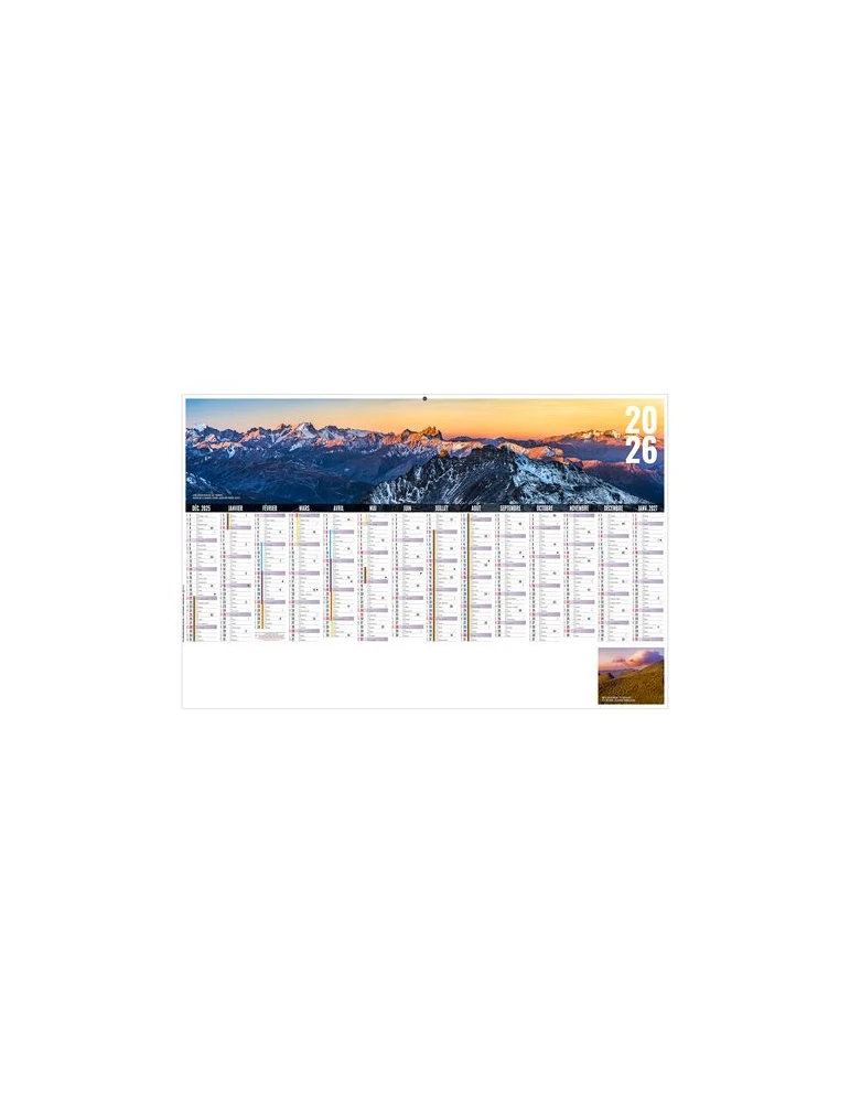 LIBRE CHOIX AUVERGNAT 2026 - MAXI 650 x 405 mm - LEGER 400G - DOS CUISINE - SANS MARQUAGE - 1 TROU EN TETE