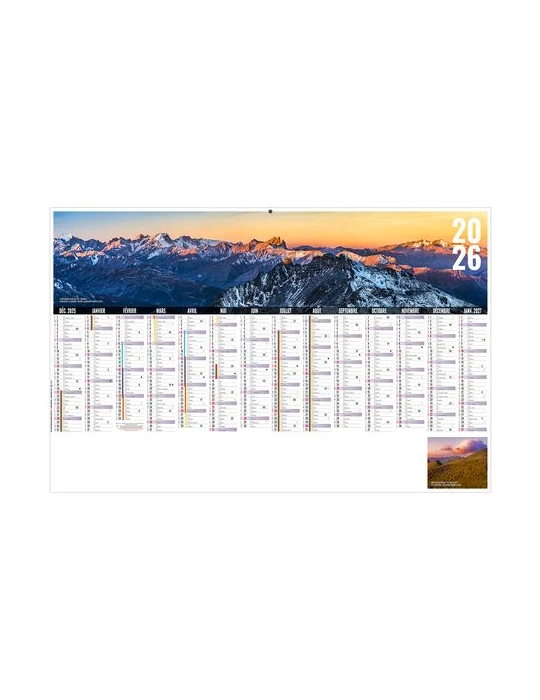 LIBRE CHOIX AUVERGNAT 2026 - MAXI 650 x 405 mm - LEGER 400G - DOS CUISINE - SANS MARQUAGE - 1 TROU EN TETE