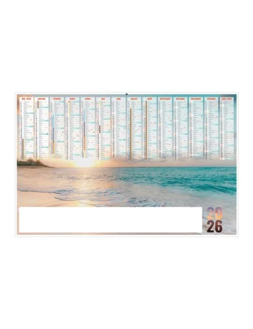 GRAND LARGE 2026 - MAXI 650 x 405 mm - LEGER 400G - DOS ECOGESTES - SANS MARQUAGE - 1 TROU EN TETE