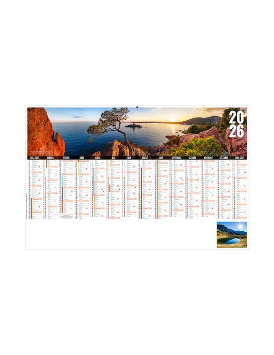 LIBRE CHOIX AZUREEN 2026 - MAXI 650 x 405 mm - LEGER 400G - DOS GUYANE - SANS MARQUAGE - 1 TROU EN TETE